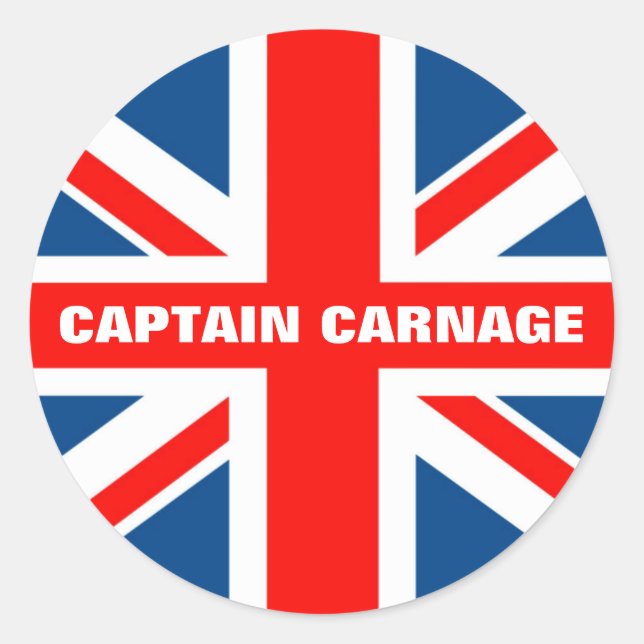 Sticker Rond Union Jack humoristique (Devant)