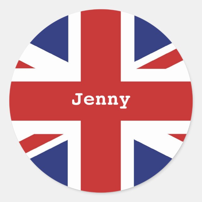 Sticker Rond Union Jack, Jenny (Devant)