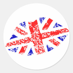 Sticker Rond Union Jack les Anglais embrassent ceci !