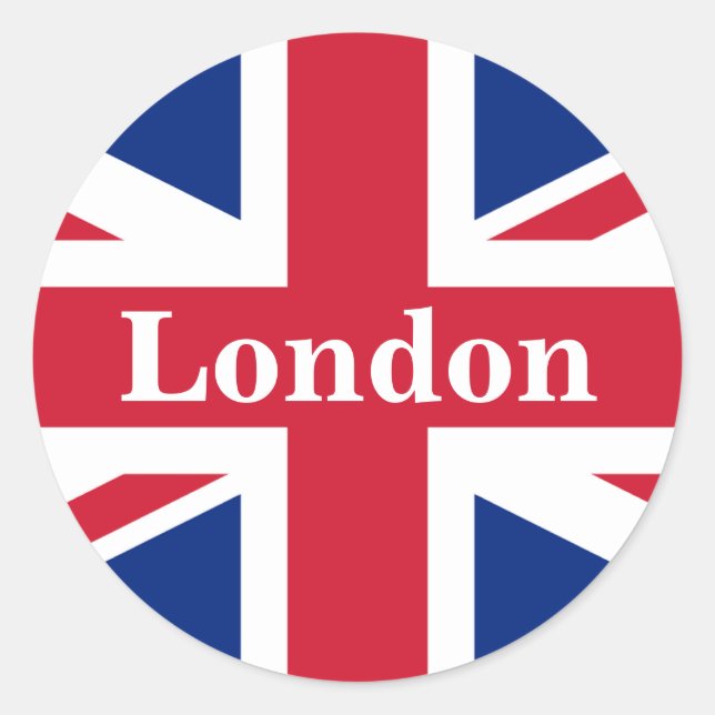 Sticker Rond Union Jack London ~ Drapeau britannique (Devant)