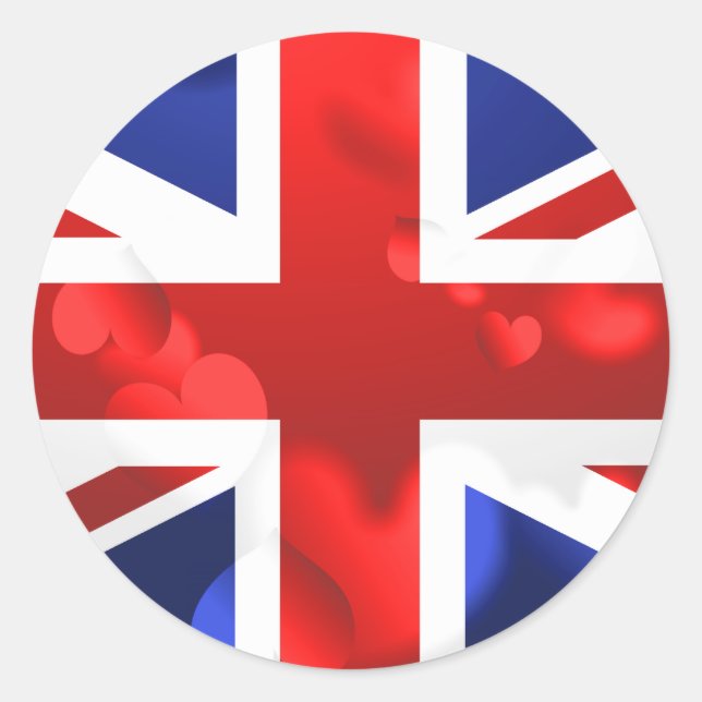 Sticker Rond Union Jack Love (Devant)