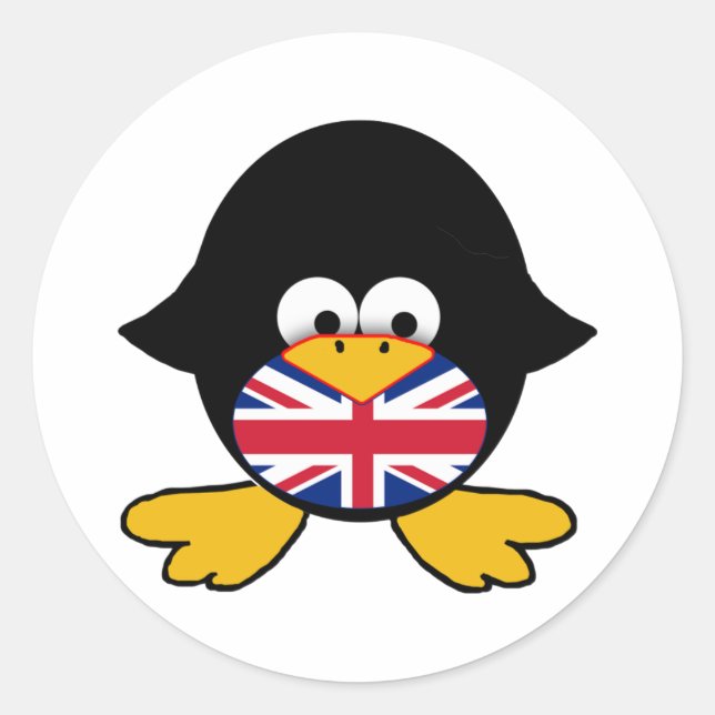 Sticker Rond Union Jack Penguin (Devant)