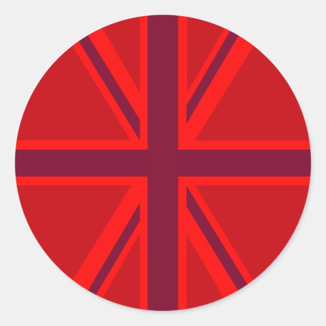 Sticker Rond Union Jack rouge (Devant)