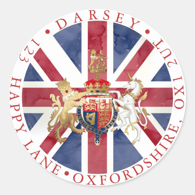 STICKER ROND UNION JACK WINDSOR INSIGNIA (Devant)