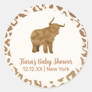 Sticker Rond Unique Boho Saint-Vache Baby shower occidental