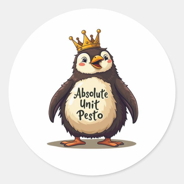Sticker Rond Unité absolue Pesto - Le roi Penguin (Devant)