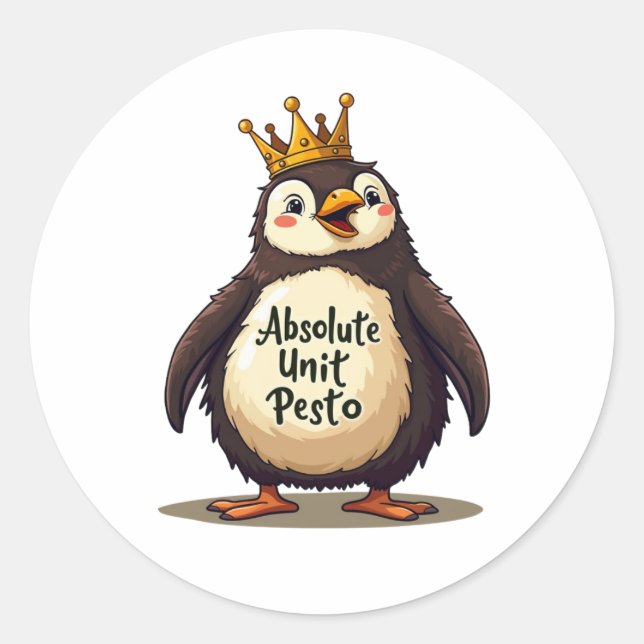 Sticker Rond Unité absolue Pesto - Le roi Penguin (Devant)