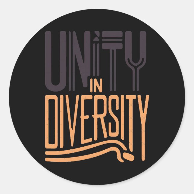 Sticker Rond Unité dans la diversité 1 (Devant)