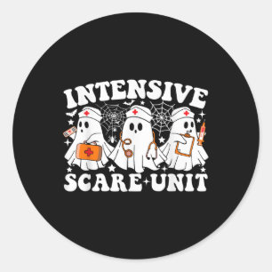 Sticker Rond Unité De Soins Intensifs Infirmière Fantôme Hallow