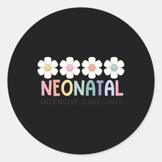 Sticker Rond Unité de soins intensifs néonatals Infirmière Nicu (Devant)