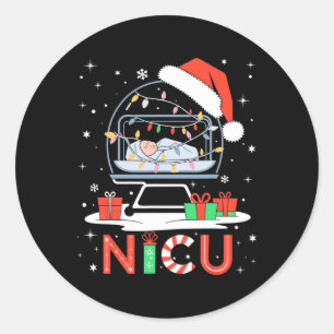 Sticker Rond Unité de soins intensifs néonatals Noël Drôle Infi