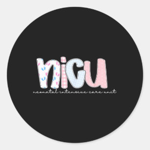 Sticker Rond Unité de soins intensifs néonatals pastel mignonne