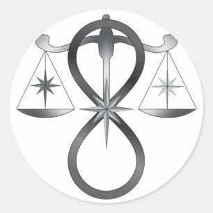 Sticker Rond Unité religieuse Symbole de Dieu Pagan Monochrome