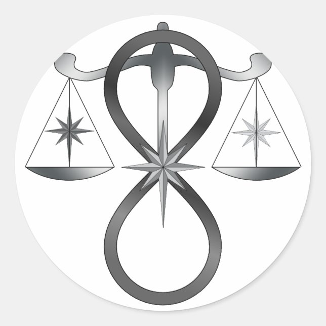 Sticker Rond Unité religieuse Symbole de Dieu Pagan Monochrome (Devant)