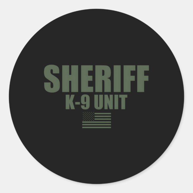 Sticker Rond Unité Sheriff K-9 Od Green Uniform (Devant)