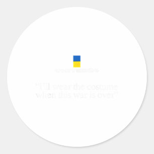Sticker Rond United24 Ukraine Portera Le Costume Quand La Guerr