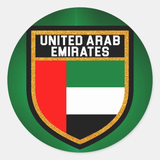 Sticker Rond United Arab Emirat Flag (Devant)