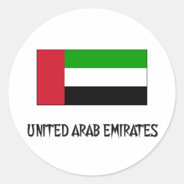 Sticker Rond United Arab Emirat Flag (Devant)