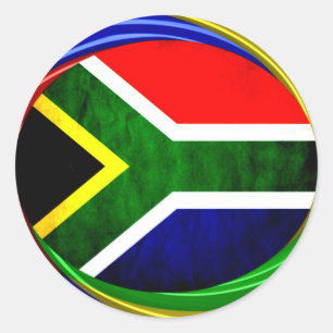 Sticker Rond United by Beauty : Design du drapeau sud-africain