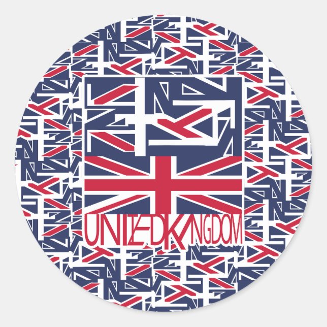 Sticker Rond United Kingdom UK flag BY MASANSER PIXELAT (Devant)