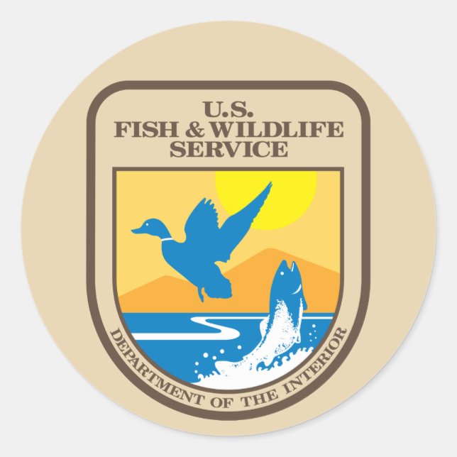 Sticker Rond United States Fish and Wildlife Service (Devant)