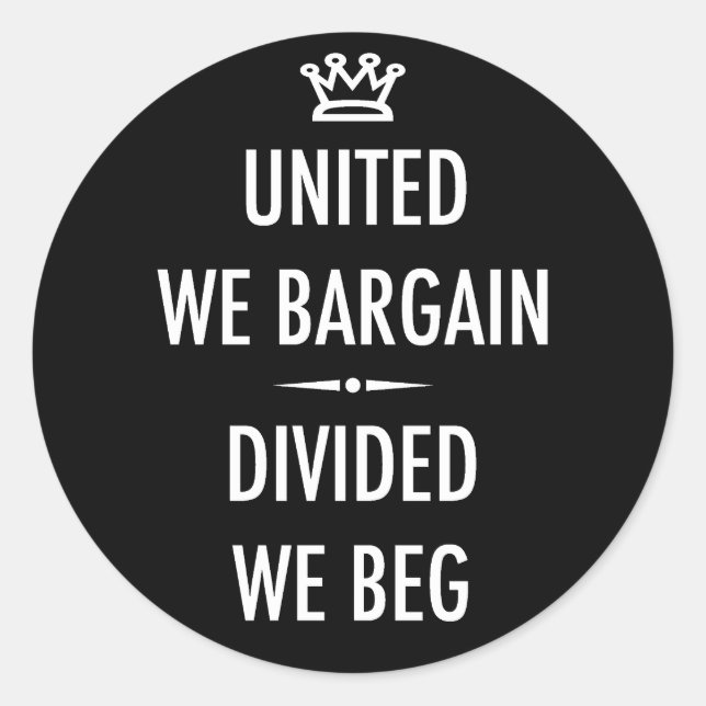 Sticker Rond United We Bargain (Devant)