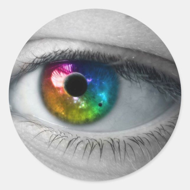 Sticker Rond univers dans nos yeux (Devant)
