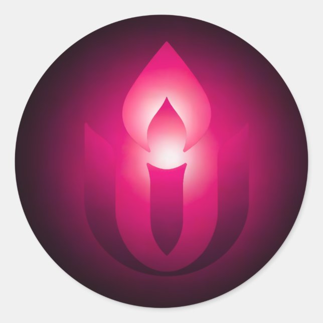 Sticker Rond Universalisme Unitaire Rose flambant calice (Devant)