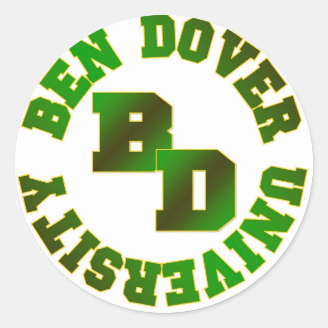 Sticker Rond Université Ben Dover (Devant)