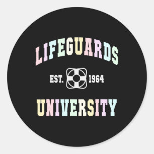 Sticker Rond Université de maîtres-nageurs drôles Vacances fami