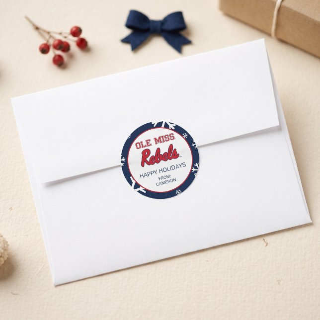 Sticker Rond Université du Mississippi | Ole Miss Rebels (Simulated sticker on envelope)