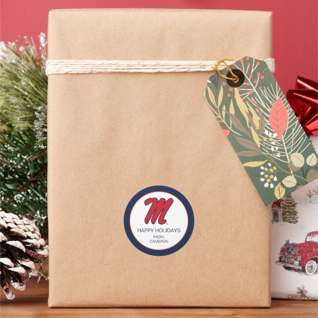 Sticker Rond Université du Mississippi | Script M (vacances)