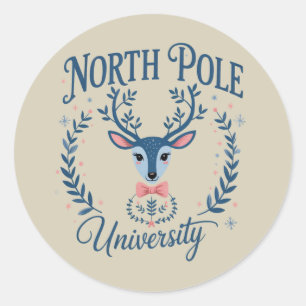 Sticker Rond Université du Pôle Nord Noël Chinoiserie Renne