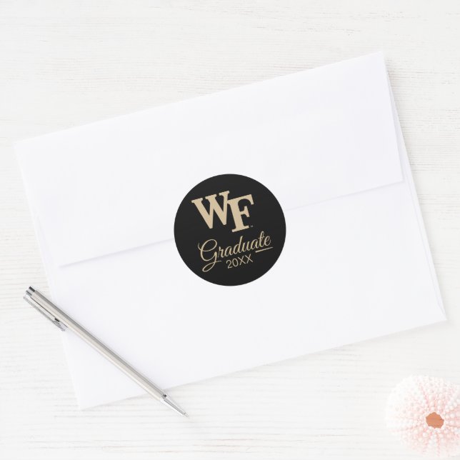Sticker Rond Université Wake Forest | WF (Enveloppe)
