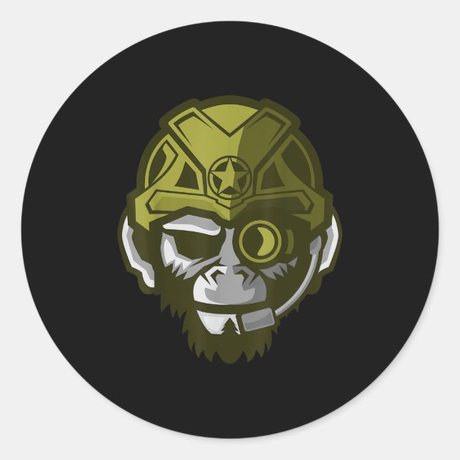 Sticker Rond Unleahe Gorilla Body Building Motivation Gym Gift  (Devant)