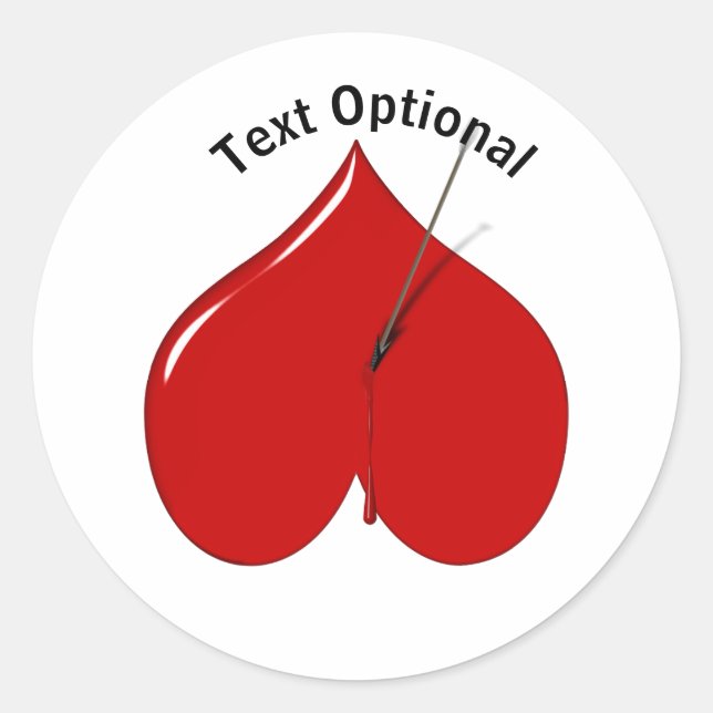 Sticker Rond Upside Down Heart Anti Valentine's Day (Devant)