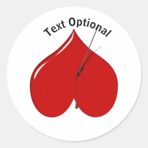 Sticker Rond Upside Down Heart Anti Valentine's Day