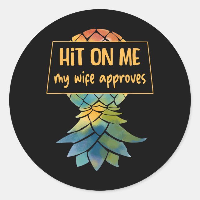 Sticker Rond Upside Down Pineapple Cruise Subtle Swinger Funny  (Devant)