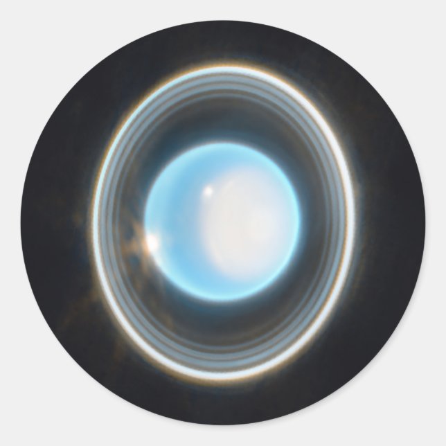 Sticker Rond Uranus planétaire avec anneaux Image JWST (Devant)