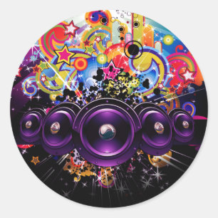 Sticker Rond Urban Club Hip hop DJ Dancing Party