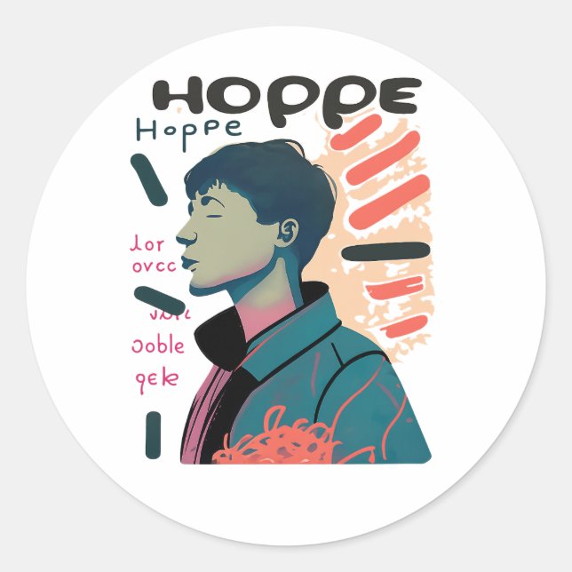 Sticker Rond Urban Hope - Abstract Portrait Illustration (Devant)