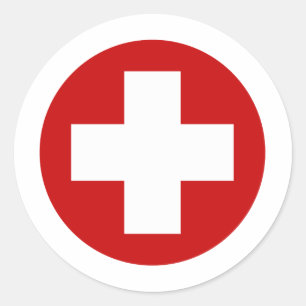 Sticker Rond Urgence suisse Roundell de Croix-Rouge