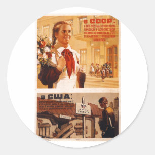 Sticker Rond URSS CCCP Guerre froide Union soviétique Propagati