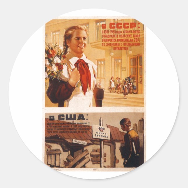 Sticker Rond URSS CCCP Guerre froide Union soviétique Propagati (Devant)
