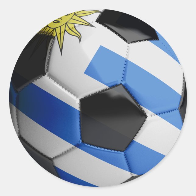 Sticker Rond Uruguay drapeau Soccer Ball (Devant)