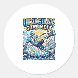 Sticker Rond Uruguay Mode Goal Skeleton Buteur Nations Dynamiqu