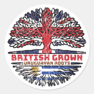 Sticker Rond Uruguay Uruguay Royaume-Uni Royaume-Uni British Tr
