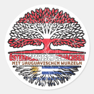 Sticker Rond Uruguay Uruguayen Autriche Arbre
