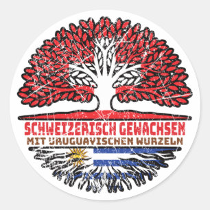 Sticker Rond Uruguay Uruguayisch Schweizer Schweiz Baum Wurzel