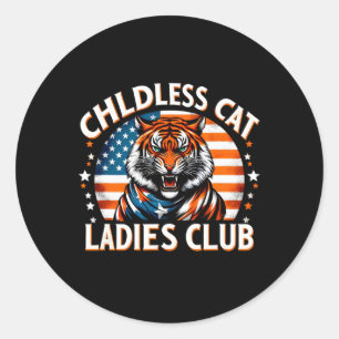 Sticker Rond Us Drapeau Chat Dames Enfless Chat Dames Club Kama